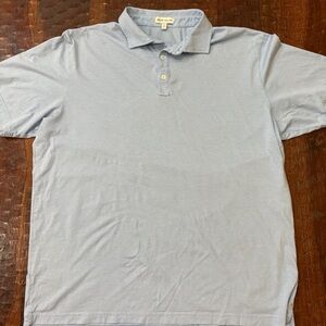 Peter Millar Light Blue Fine Striped Polo Shirt
